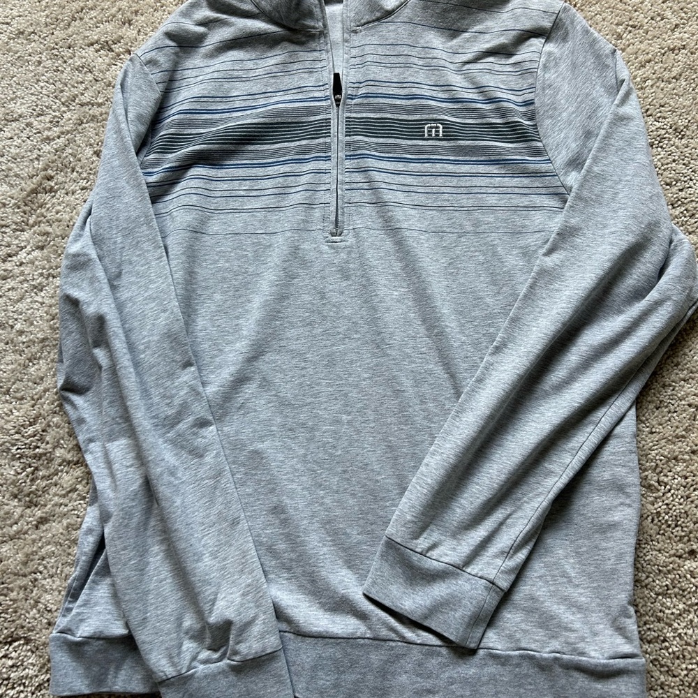 Travis Mathew Light Gray Quarter-Zip Pullover